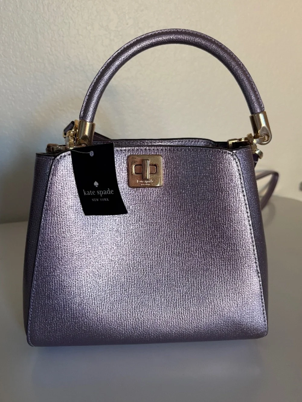 Kate Spade Phoebe Metallic Purple Bag